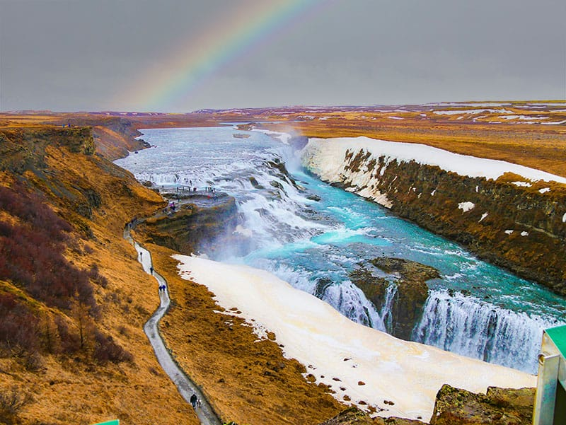 آبشار Gullfoss در ایسلند